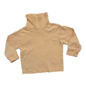 Vintage 1990s Y2k Pastel Yellow Turtleneck Top